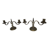 Pair of bronze candlesticks