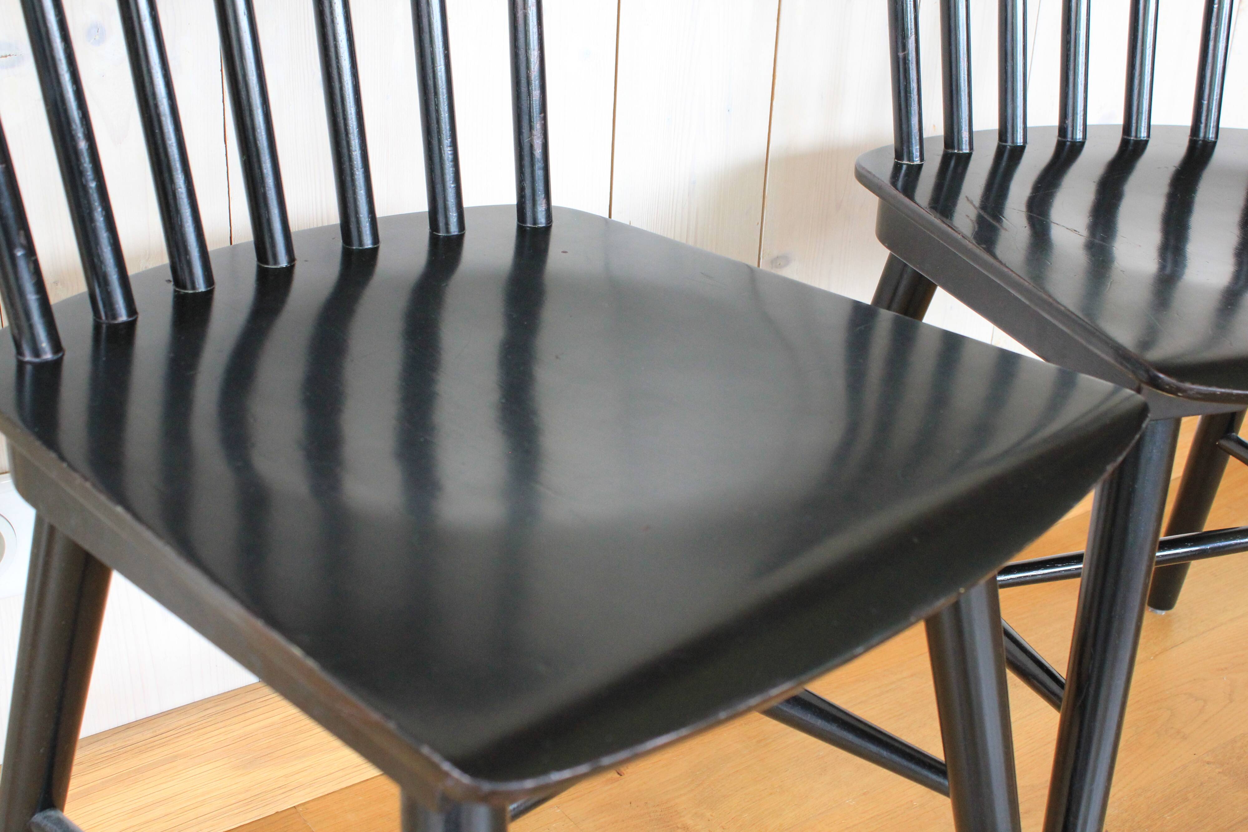 Black wooden bistro chairs