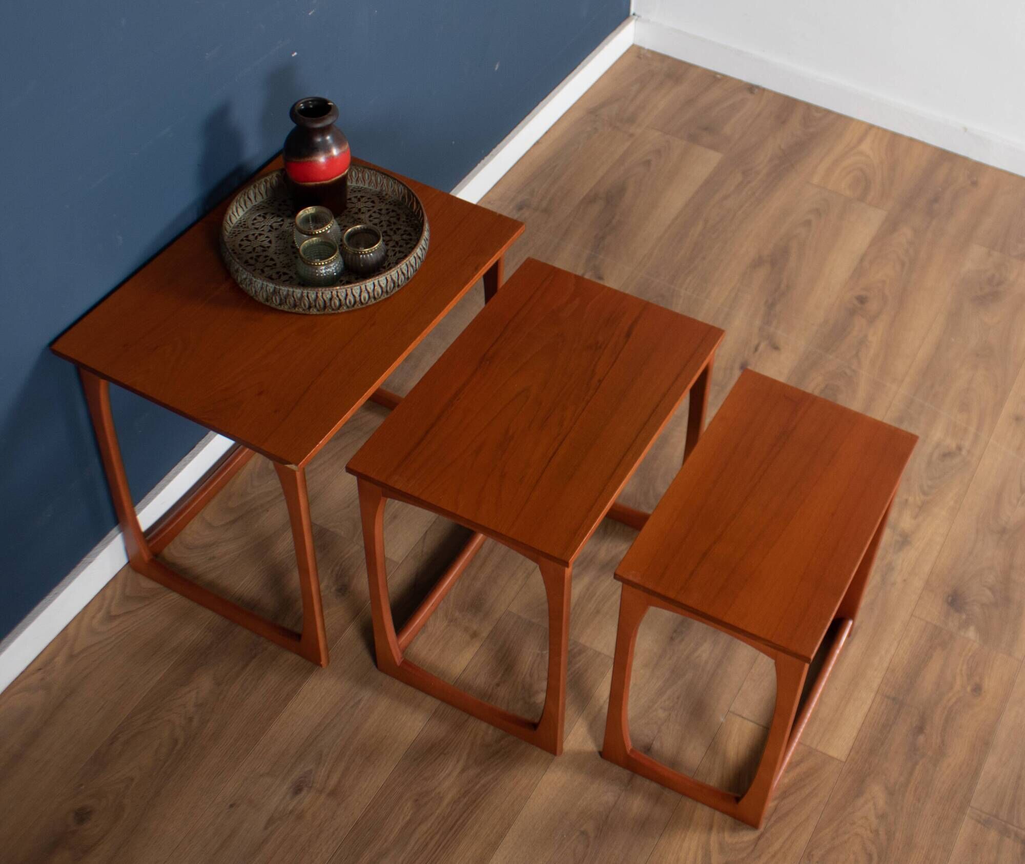 Retro teak 1960s mid century nest of tables coffee tables