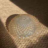 Ceiling lamp round amber globe blown glass