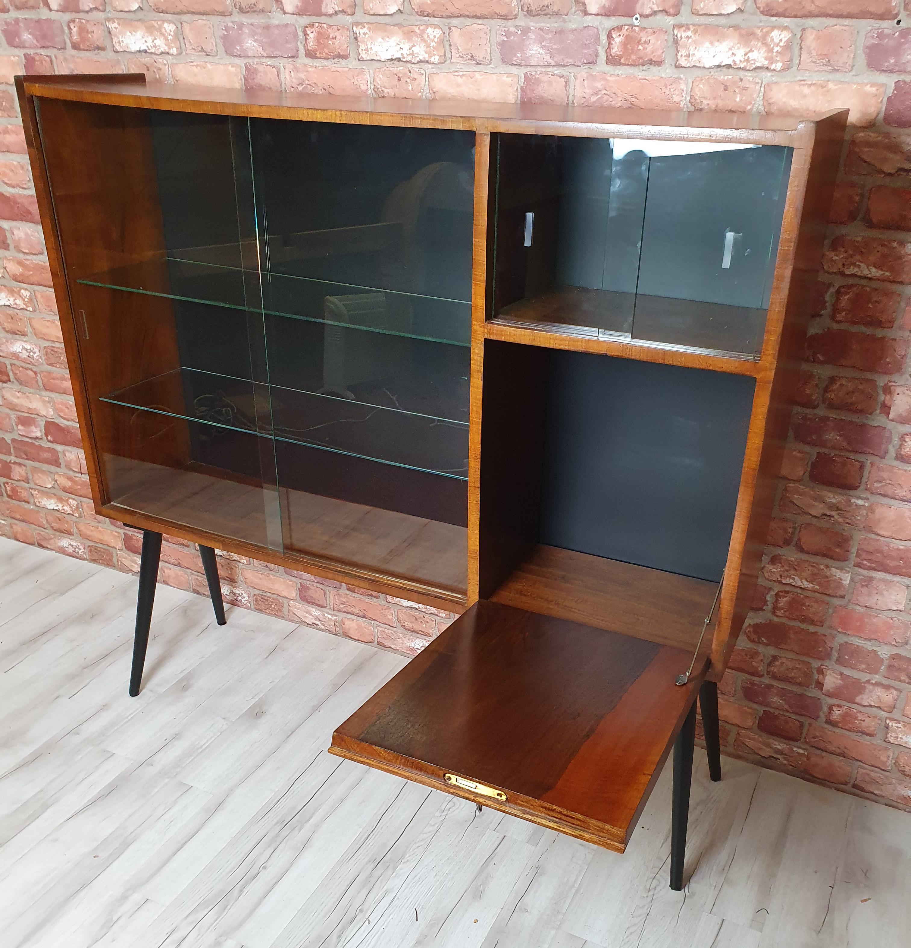 PRL display case on high legs after renovation