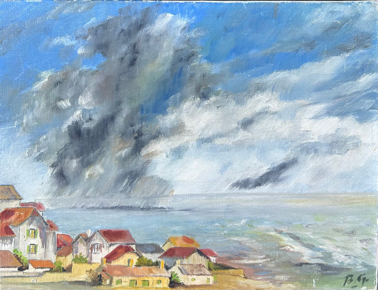 Seaside Hamlet Painting