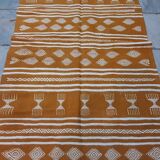 Moroccan Berber yellow kilim carpet made entirely by hand in pure wool