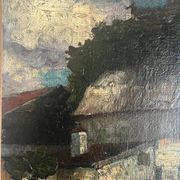 Tableau HST "Maison de campagne" éc. Allemande début XX° siècle