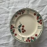 Compotier art deco cherries, longwy model the merises