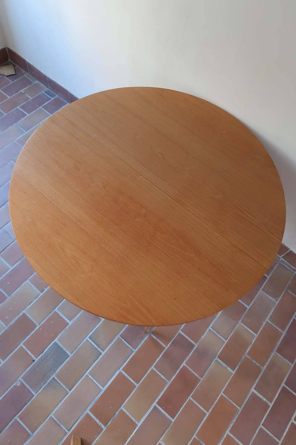 Scandinavian light wood round table