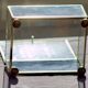 4 anciennes boites à bijoux en verre, laiton et miroir