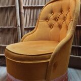 Gold velvet toad chair
