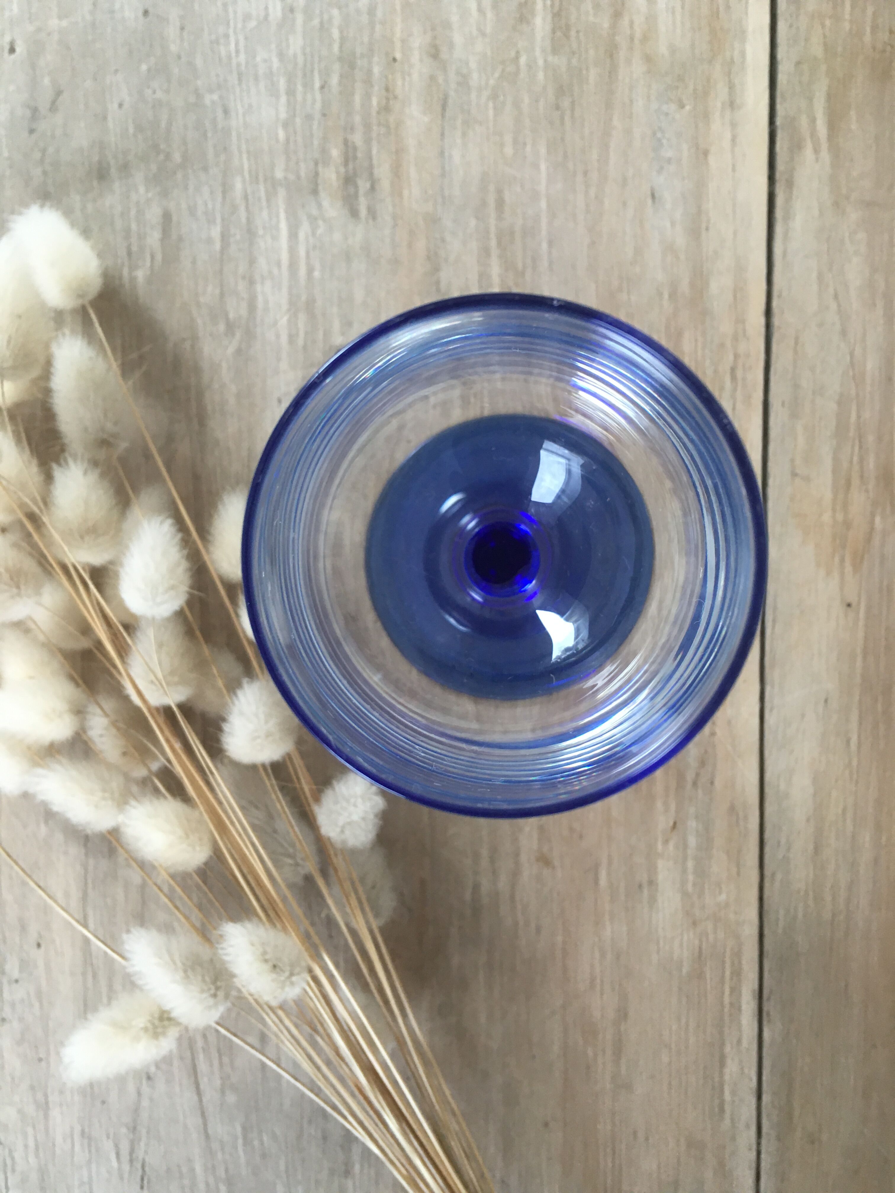 Vintage blue foot glasses