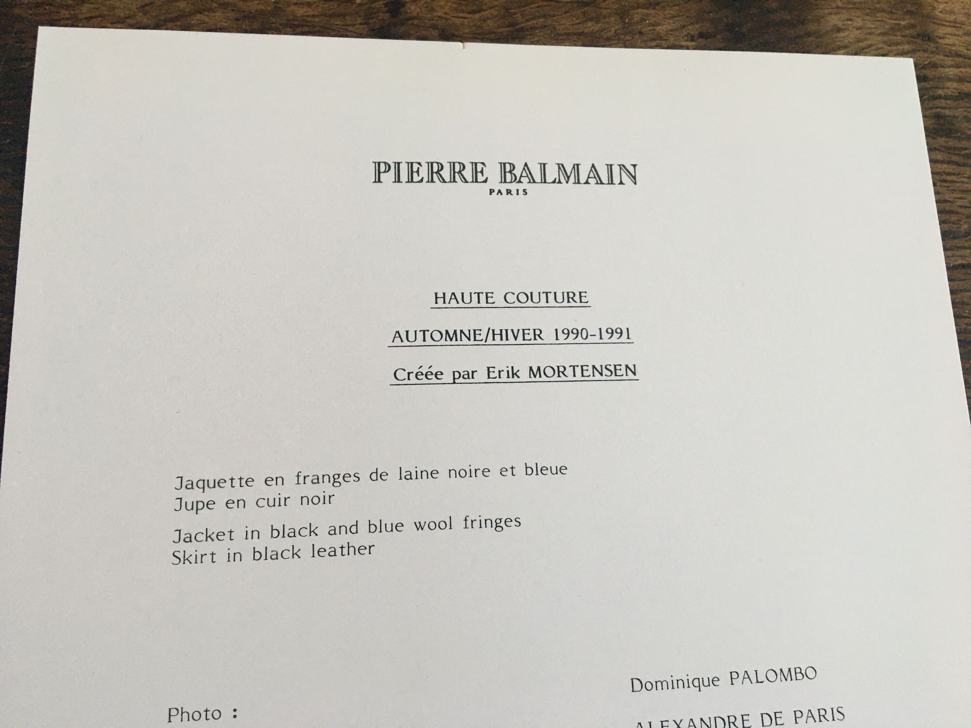 Illustration and press fashion photography "Pierre Balmain"