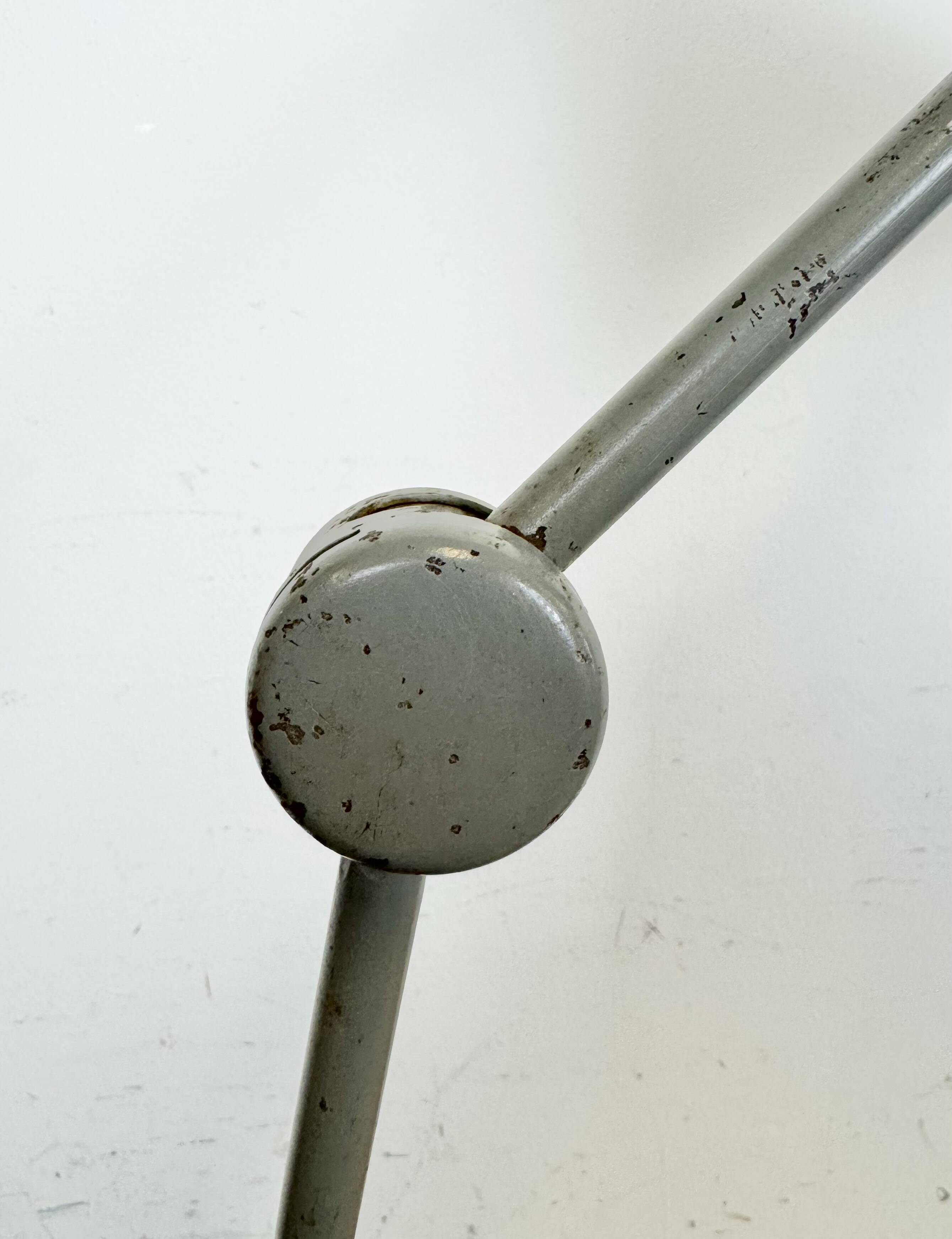 Large Grey Industrial Workshop Table Lamp, 1960s