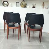 Set of 4 Danish teak chairs from the 60s