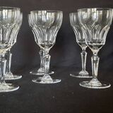 Val St Lambert, 6 large crystal glasses, Goethe model