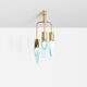 Flavio Poli for Seguso Murano glass and brass chandelier 1950