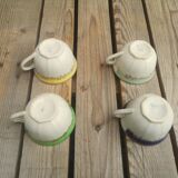 4 badonviller coffee cups colorful and golden decor