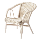 White rattan armchair for children