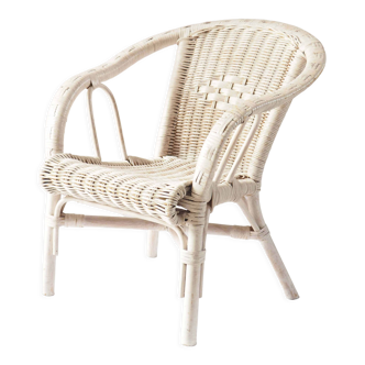 Fauteuil rotin enfant blanc