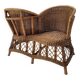 Vintage rattan confidant sofa