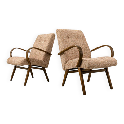 Paire de fauteuils type 53 par J. Smidek pour Ton, Tchécoslovaquie, années 1960.