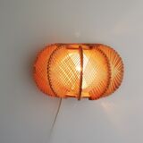 1960s wooden wall light sconce