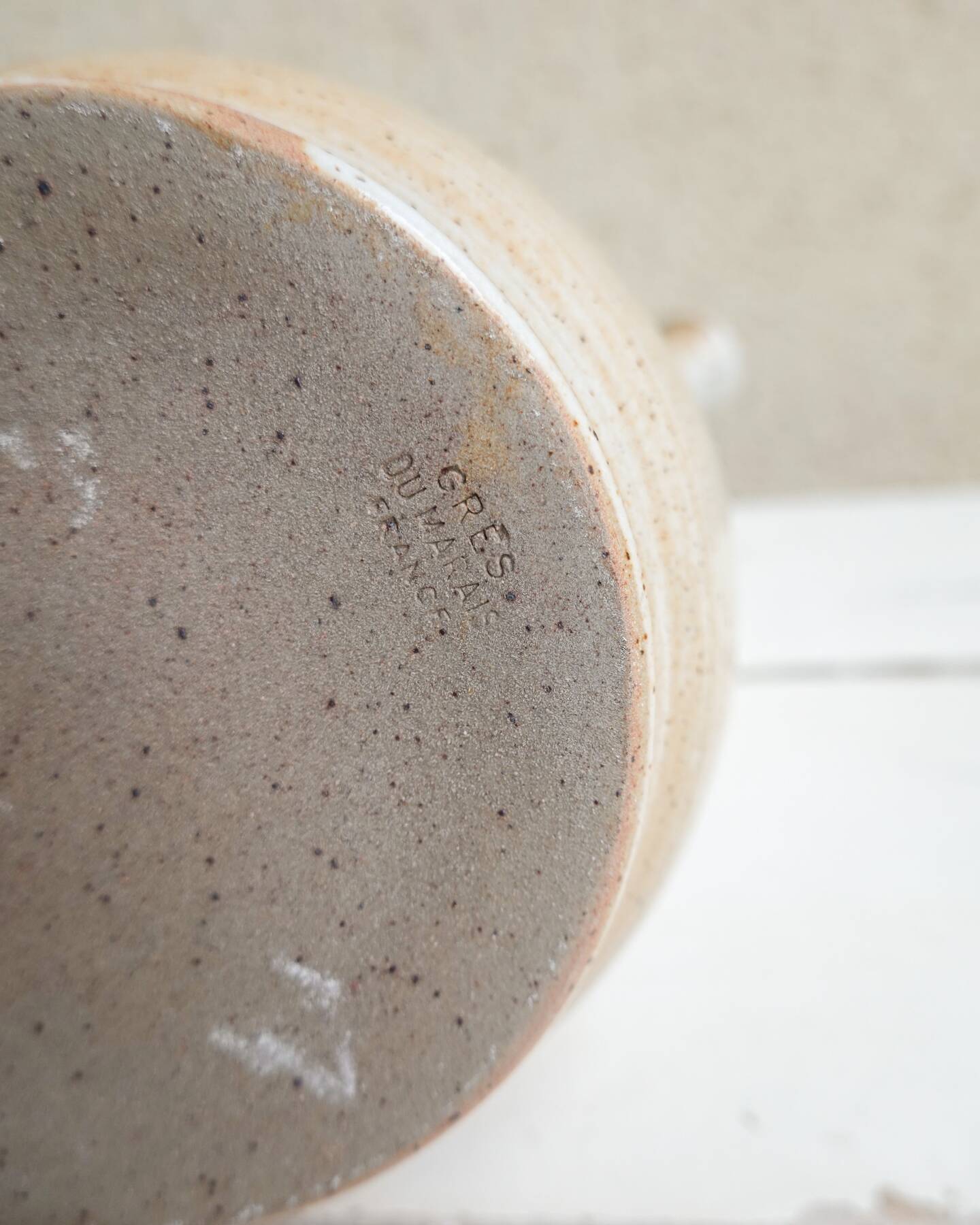 Marais stoneware pitcher, floral decoration