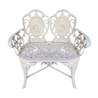 2-seater cast iron garden bench