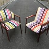 Scandinavian chair in solid teak with Nobilis fabric