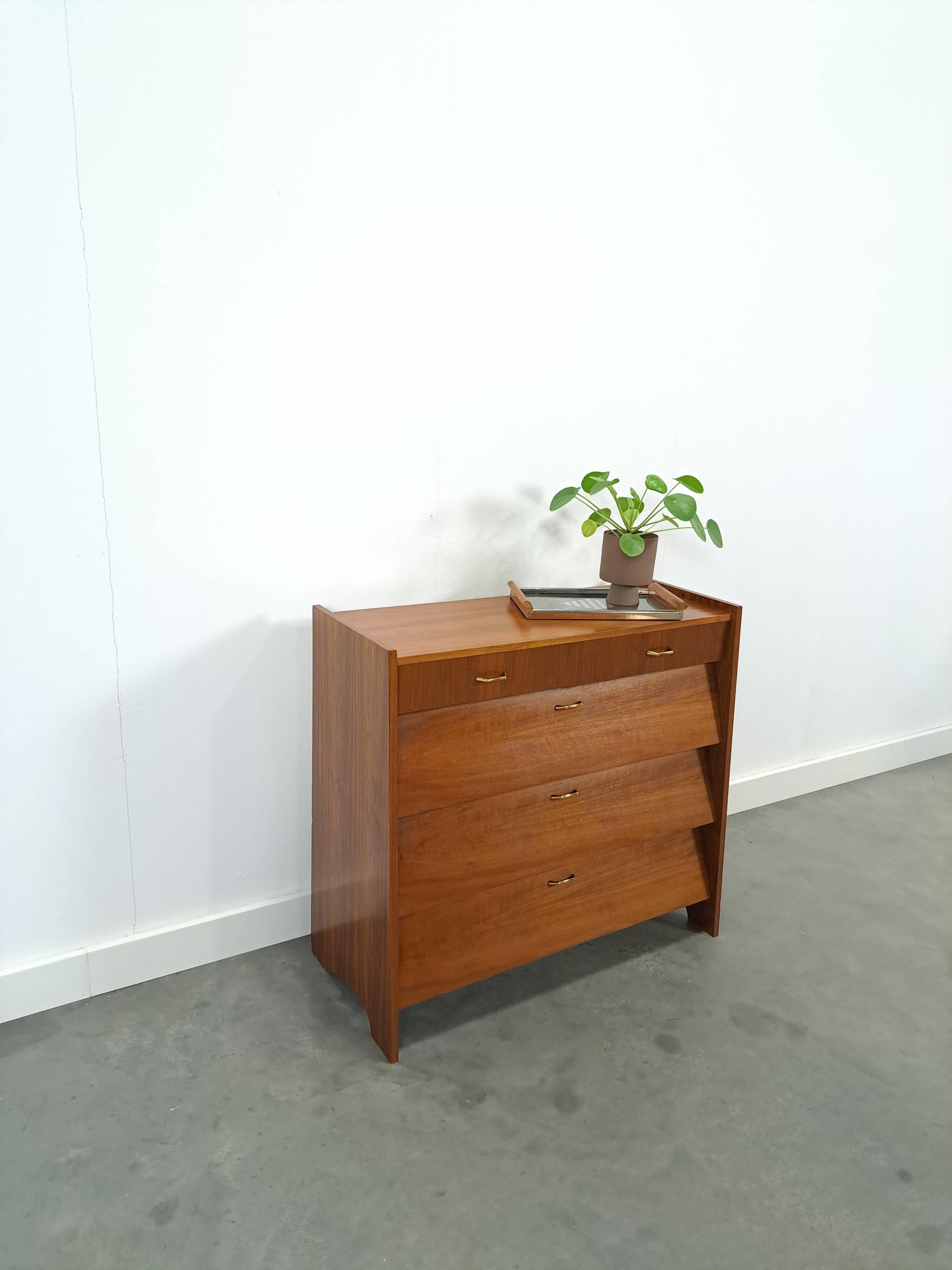 Fineer schoenenkast met lades