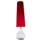 1960s Mid-Century Floor Lamp with Red Fabric Pagode Shade