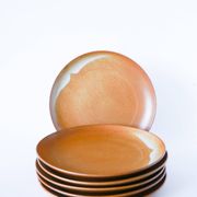 Set of 6 flat stoneware plates, 1970 - 24 cm