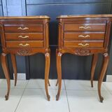 Louis XV style 3-drawer bedside tables