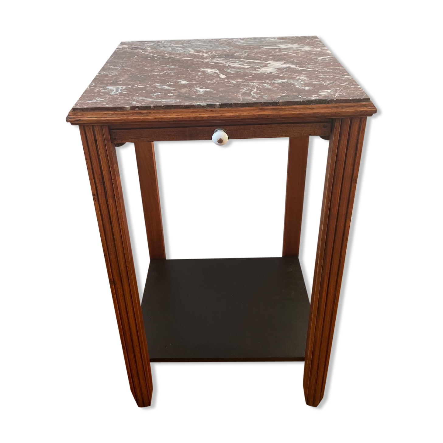 Pedestal table art deco wood and marble