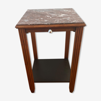 Pedestal table art deco wood and marble