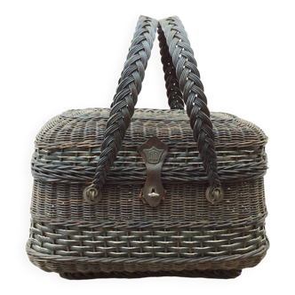 Bressan basket in blackened rattan