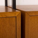 Wall unit, Scandinavian bookshelf in oak, 1970s.