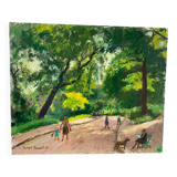 Walk in a park signed dated 1989