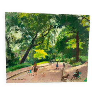 Walk in a park signed dated 1989