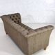 Chesterfield sofa in leather, fabric and wood