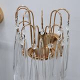 Lot de 4 appliques murales vintage en verre de Murano en forme de larme, années 1980