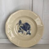 Set of 20 Digoin soup plates, blue rose patterns