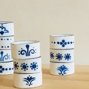 Ensemble de 10 ronds de serviette en métal émaillé