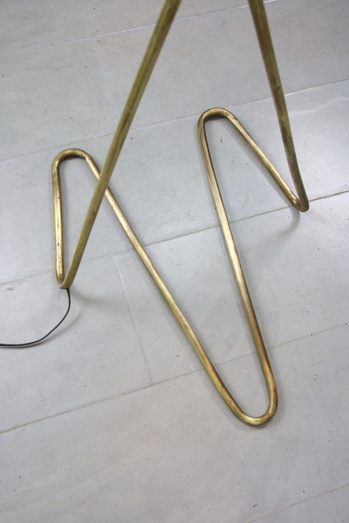 Mid-century brass floor lamp