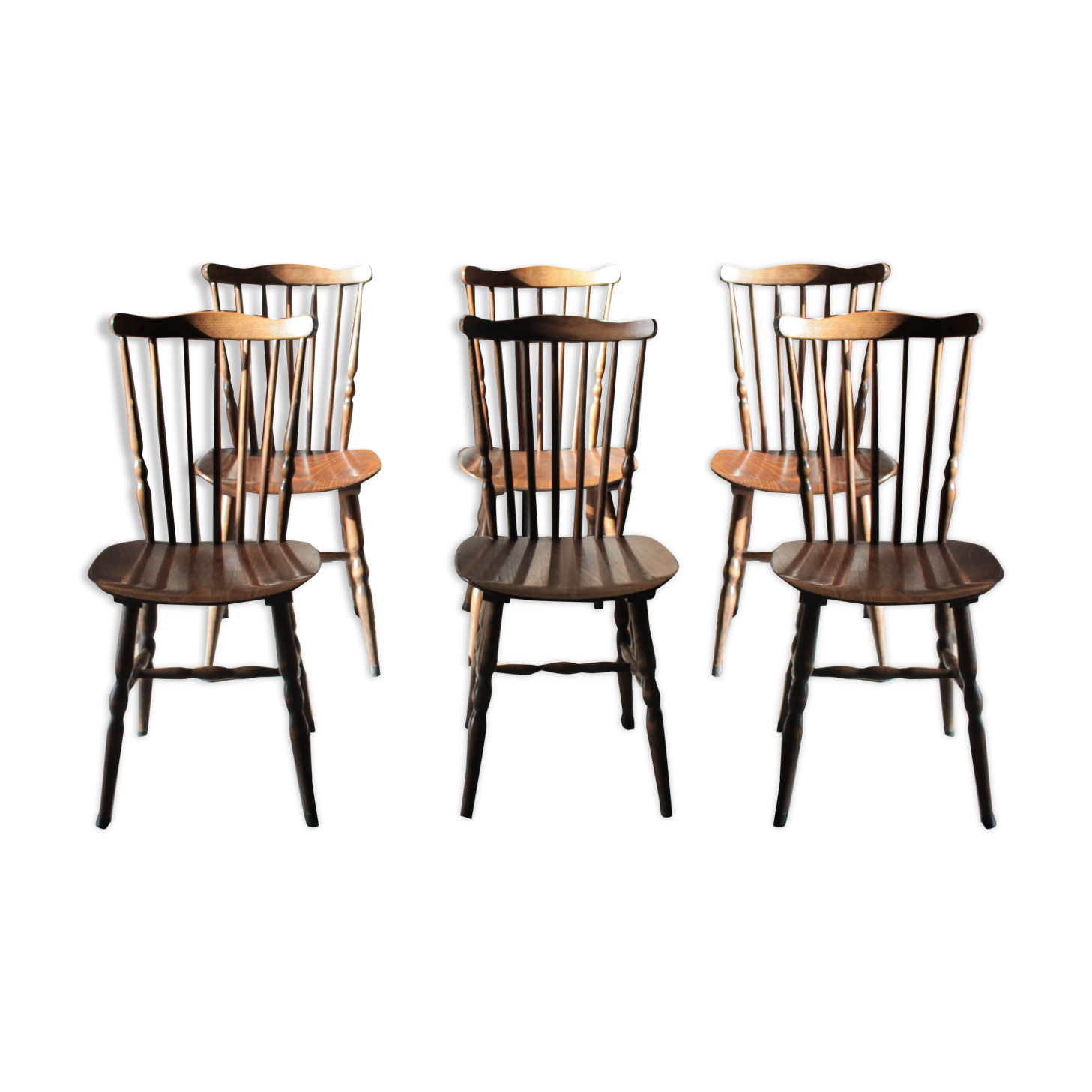 Series of 6 chairs of Bistro Baumann menuet style