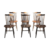 Series of 6 chairs of Bistro Baumann menuet style