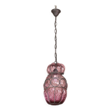 Plum colour Venetian Lantern, Seguso Murano Glass, Italy, 1950s