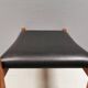 Danish Teak Footstool, Black Skai Leather, 1960s Spøttrup Design