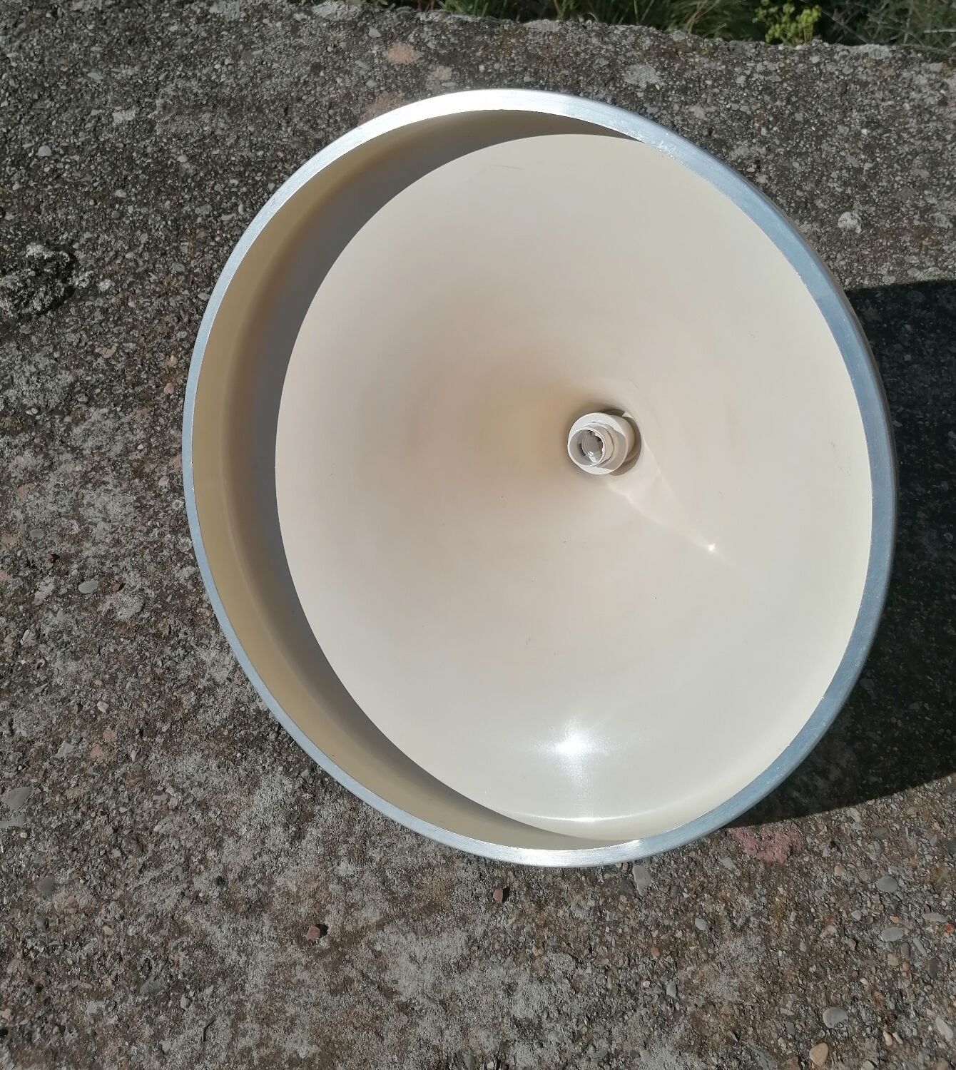 Suspension space age vintage en aluminium brossé