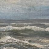Tableau HST "Marine - rough sea" signed Jacques Jourdan