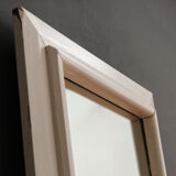 Large mercury mirror, oak frame 59x82cm