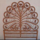 Peacock rattan headboard
